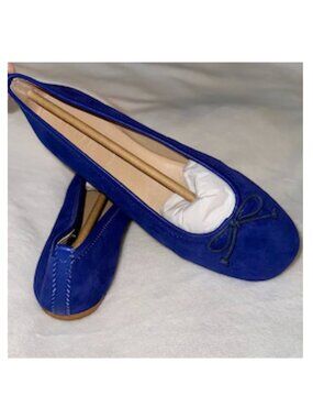 Boden Kitty Flexi Sole Ballet Pumps 38 Lapis Blue Suede NIB